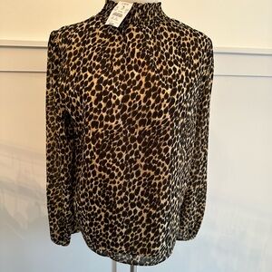 JCREW LEAPORD PRINT BLOUSE NWT SZ SMALL